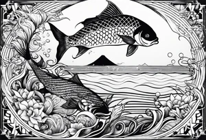 Geometric aquatic tattoo idea