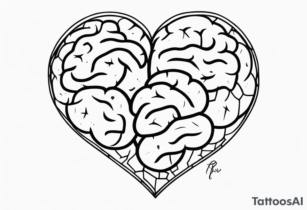 Brain, heart, love, abstract, symbolism, perseverance, heart break makes you strong, worth it, pain makes you stronger, strength tattoo idea