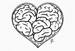 Brain, heart, love, abstract, symbolism, perseverance, heart break makes you strong, worth it, pain makes you stronger, strength tattoo idea