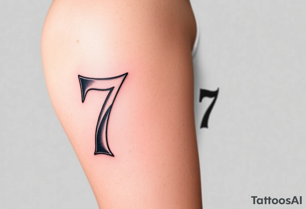 the number seven and a yankee jersey for forearm tattoo idea