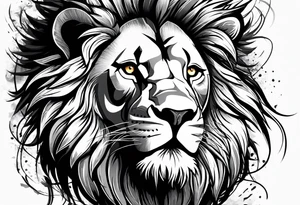 Lion head angry open the mouth tattoo idea