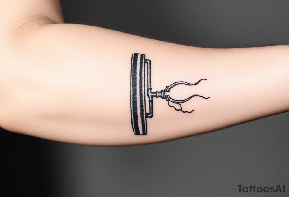 vertical System of thin pipes that transitions gradually from the end into thick, widespread veins of forearm tattoo idea