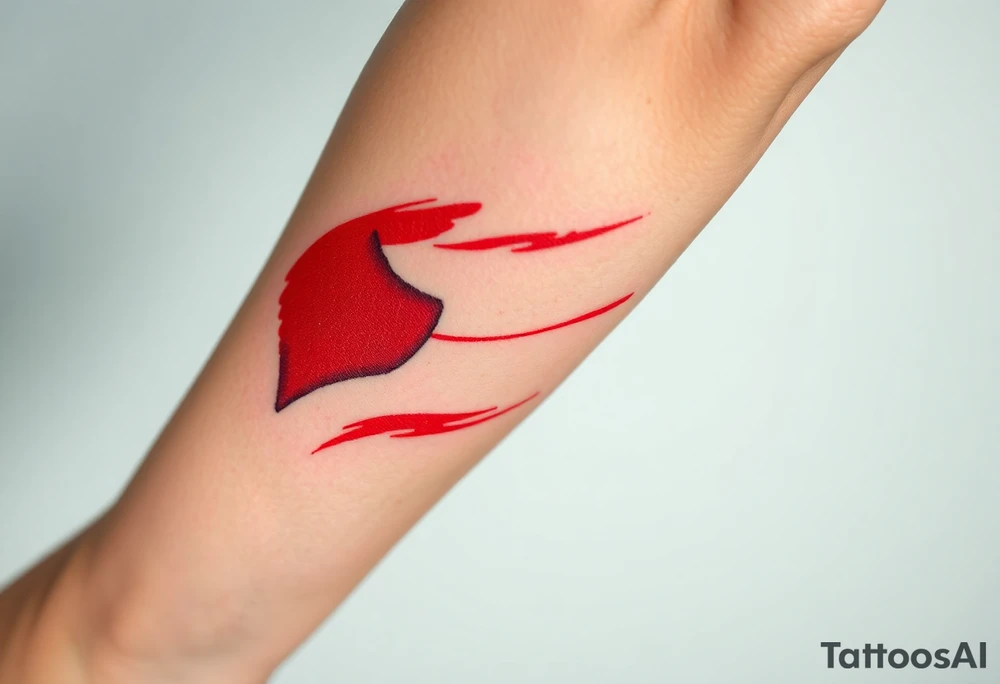 A stylized Czech flag in brushstroke style, with a hand-painted aesthetic and dynamic motion tattoo idea