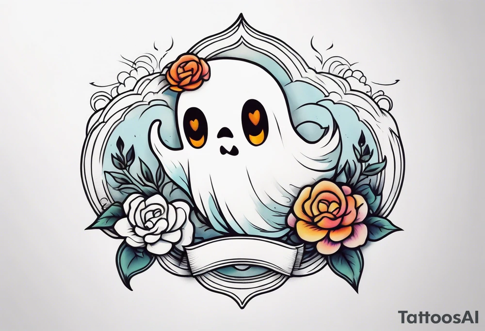 lovely ghost tattoo idea