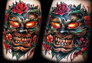 stitching together a wound; deep cut into skin tattoo idea