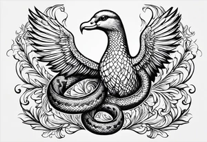 Snake and dove with bible verse Matthew 10:16 included tattoo idea