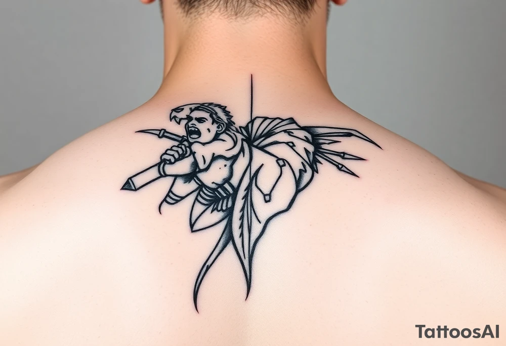 Music, sports, African culture half sleeve tattoo idea