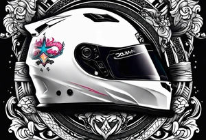 Formula 1 one helment inspired in Miami tattoo idea