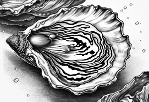 single oyster with minimal detail tattoo idea