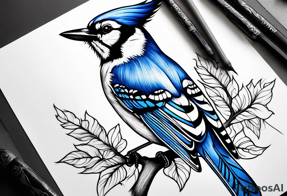 blue jay tattoo idea