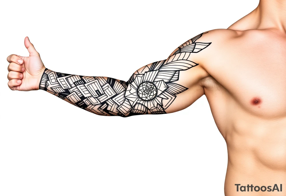 bold line ornamentaali tattoo idea