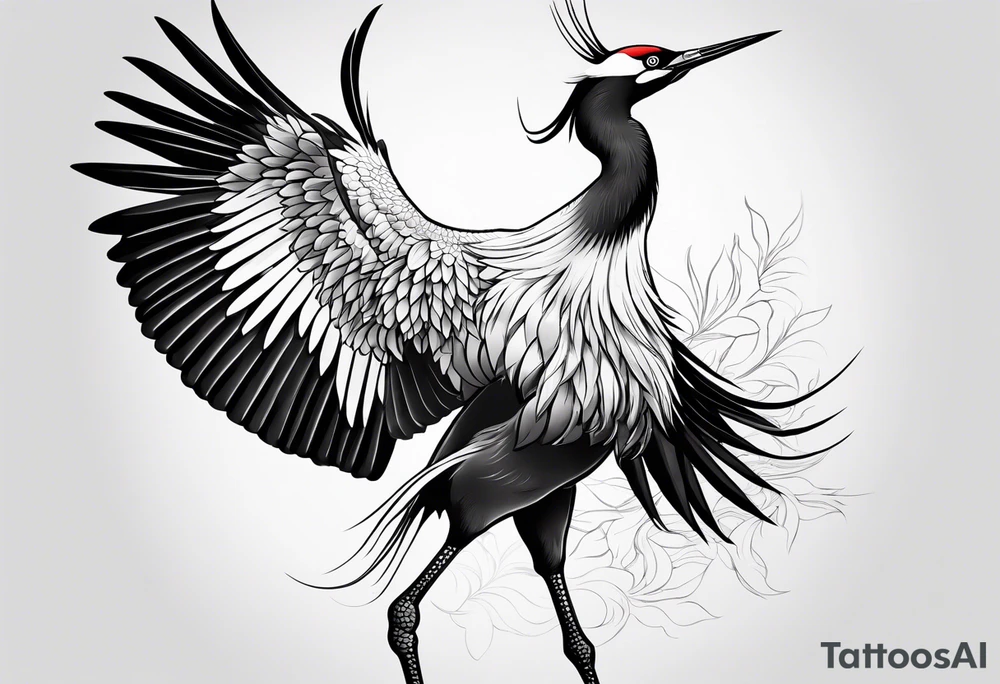 Japanese crane tattoo idea