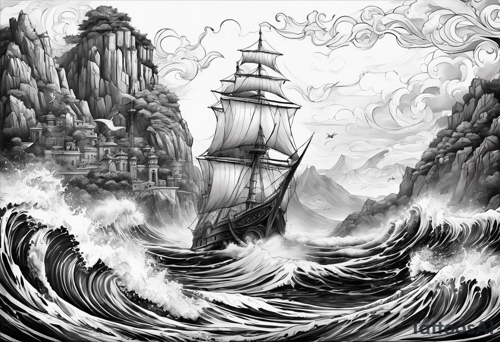 Poseidon mit umhang tattoo idea