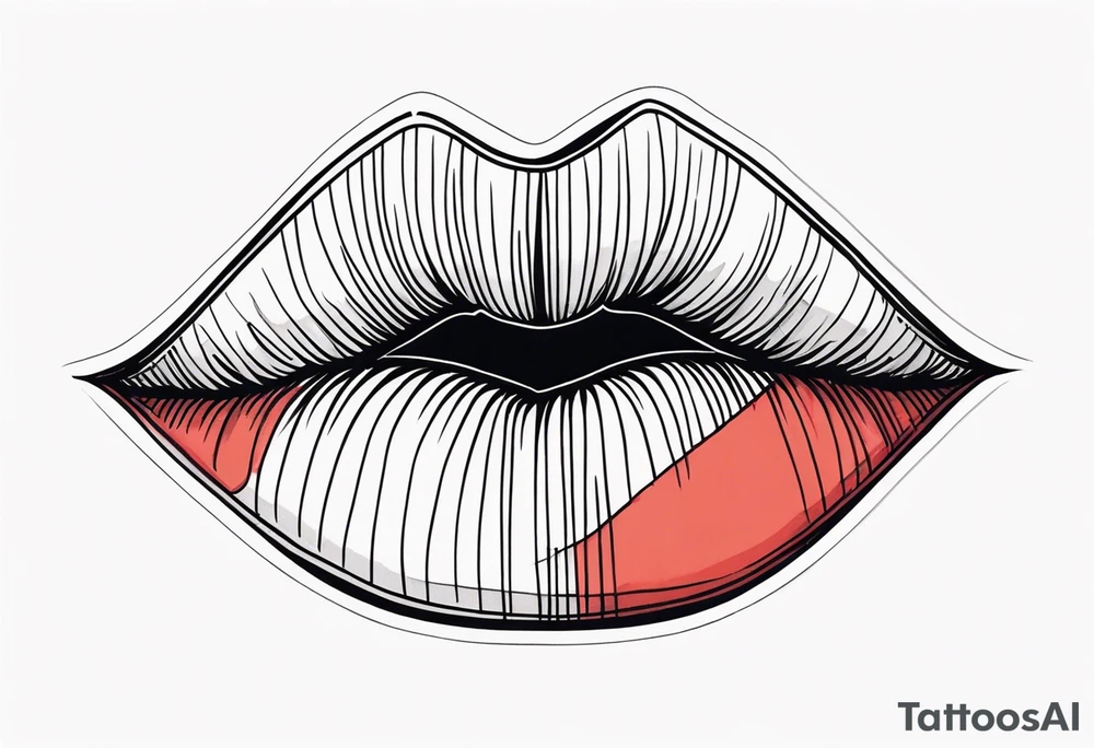 Sexy female lips tattoo idea