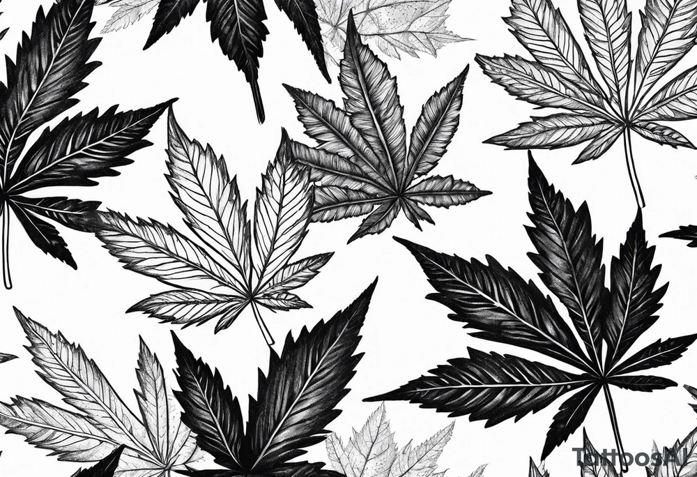 weed leaf's tattoo idea