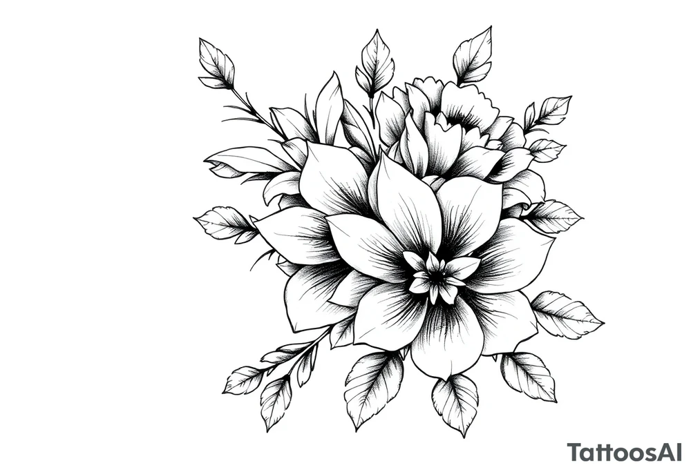 ornaments of flowers tattoo idea