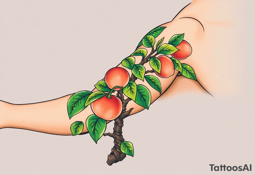 Pepper plant peach tree tattoo idea