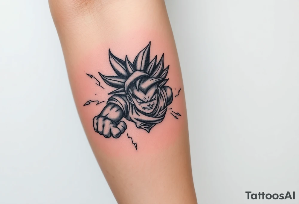 legendary dragonball z scene with energy aura and power effects tattoo idea