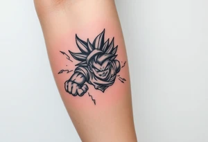 legendary dragonball z scene with energy aura and power effects tattoo idea
