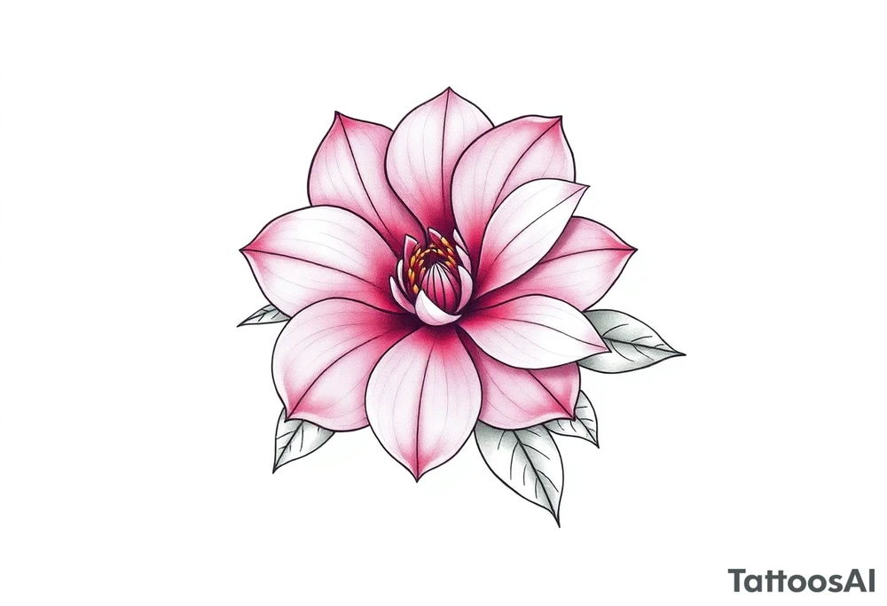 pink camelia flower tattoo idea