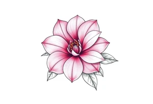 pink camelia flower tattoo idea
