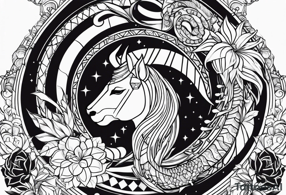 Scorpio and Leo mix tattoo idea