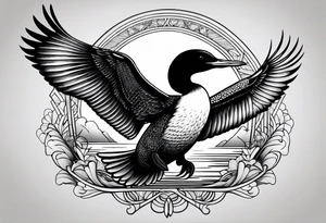Loon stretching wings tattoo idea