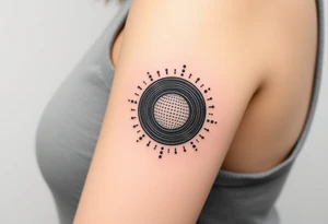 vinyl record and disco ball tattoo idea