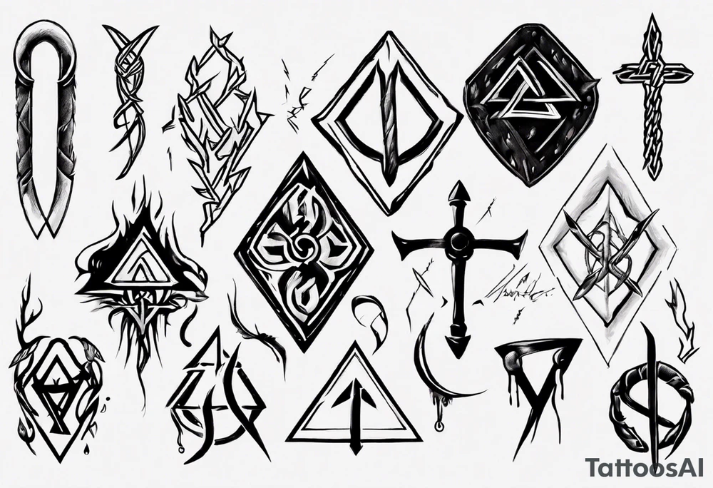Nórdic rune Pride and protecccion tattoo idea