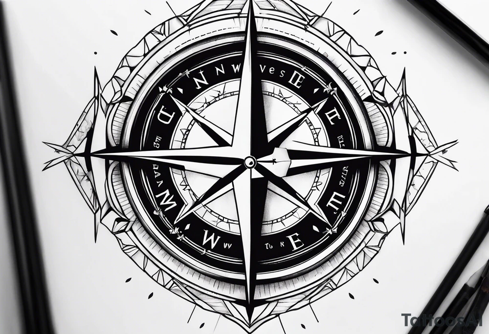 Compass with positivity 
& Hope with Arrow tattoo idea