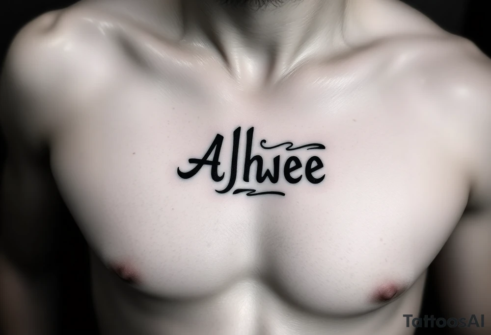Ahmee as a script tattoo idea