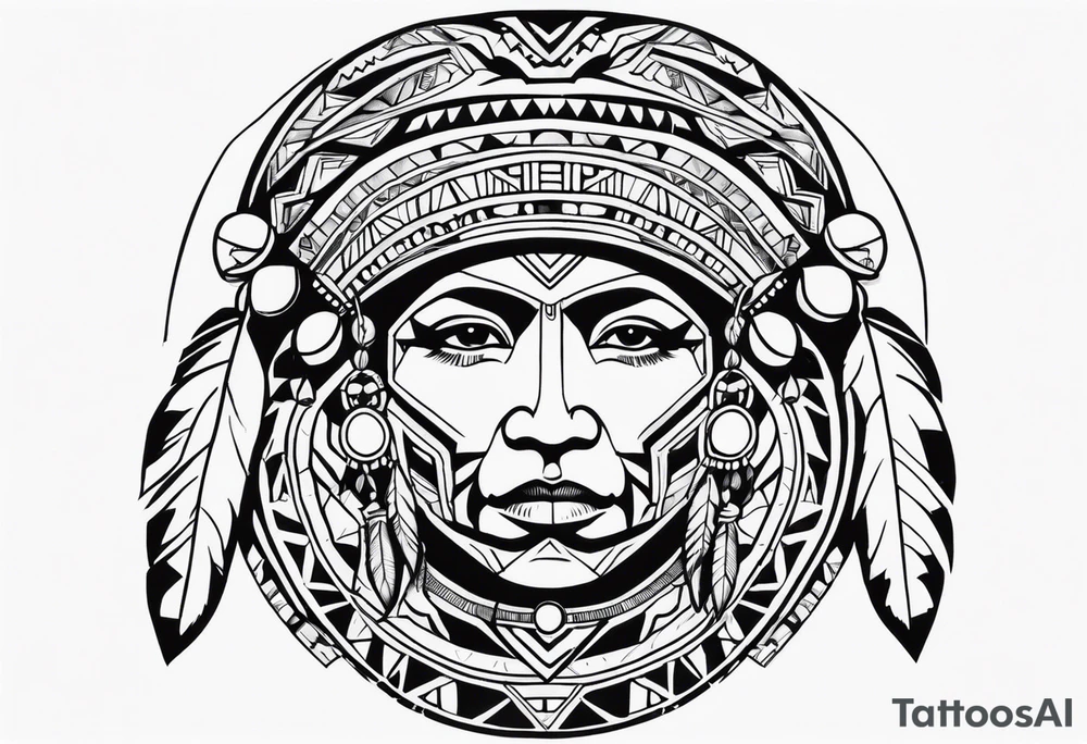 Tohono Oʼodham Native American tribe tattoo idea