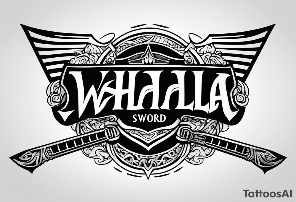 Valhalla sword shield tattoo idea