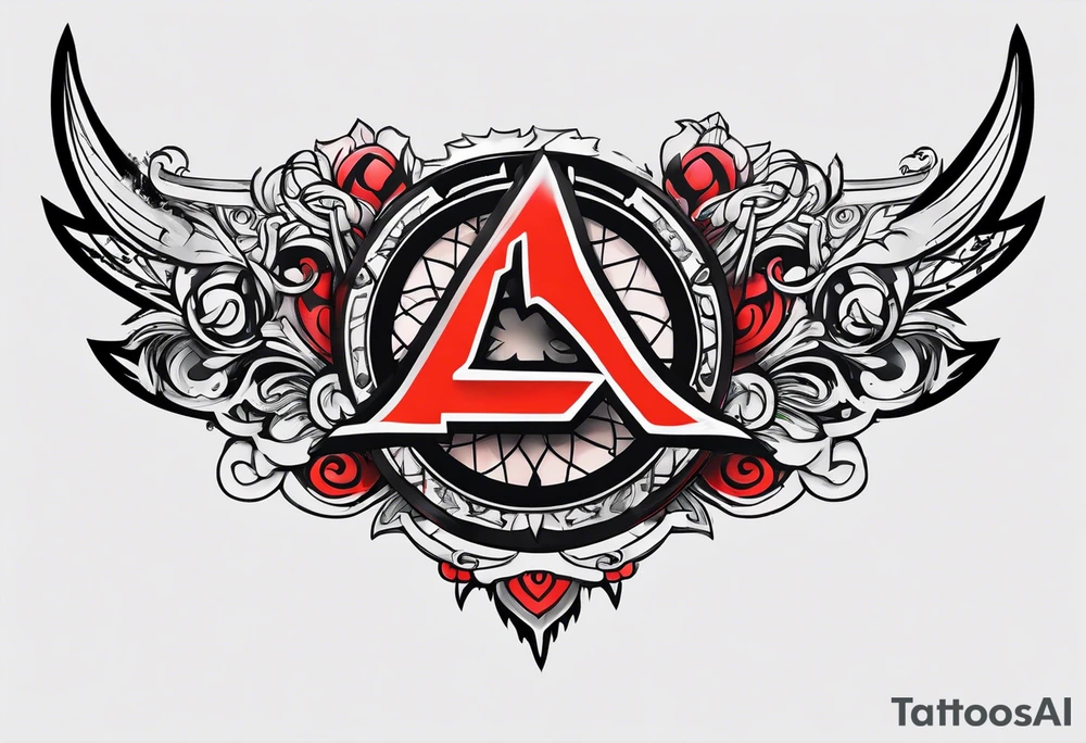 A naruto headband with the letters AR in the middle tattoo idea