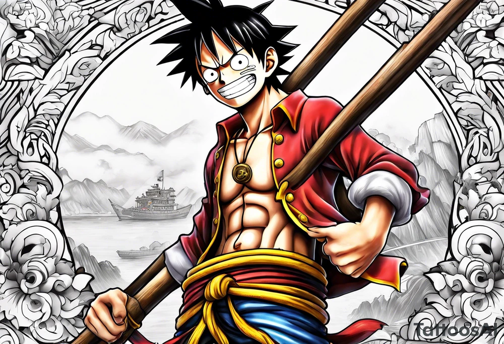 Once piece luffy tattoo idea