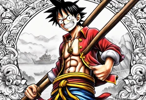 Once piece luffy tattoo idea