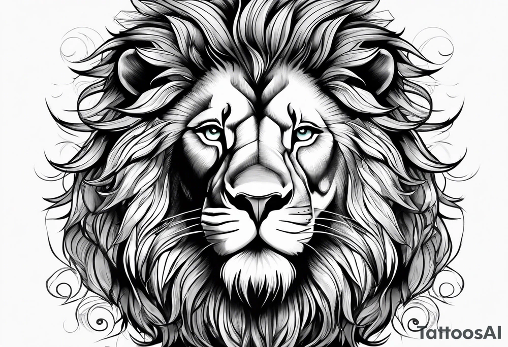 lion with mane tattoo idea