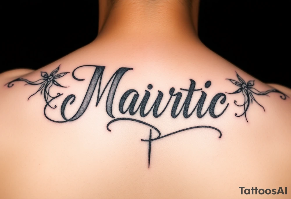 Majestic English writing Sabrina esquival perez tattoo idea
