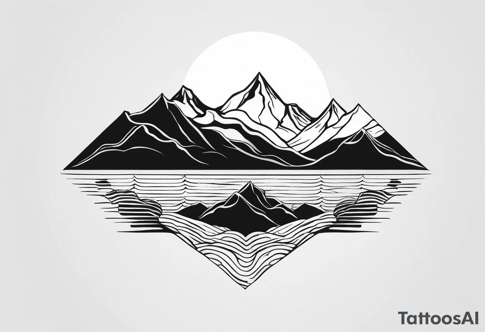 Mountains with a river tattoo idea