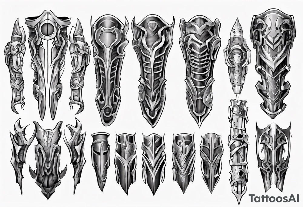 Leg armor tattoo idea
