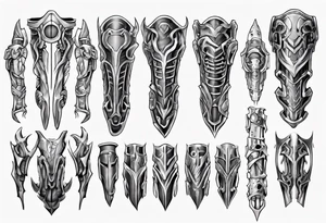 Leg armor tattoo idea