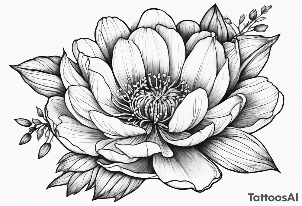 Small July birth flower tattoo idea