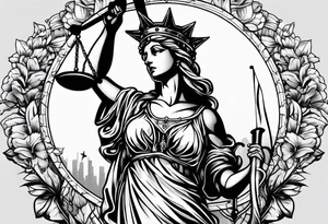 lady justice and blood tattoo idea