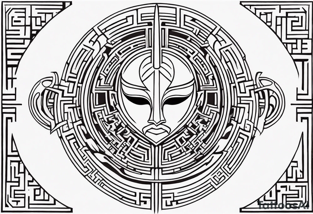 Maze masquerade Mirror Bell tattoo idea