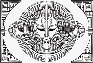 Maze masquerade Mirror Bell tattoo idea