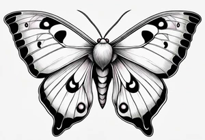black and white luna moth tattoo with shading tattoo idea