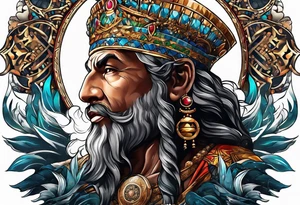 God speaking from Mount Sinai tattoo idea