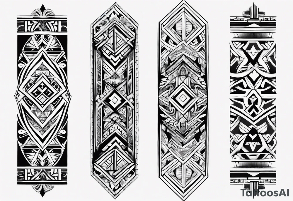 Polynesian tribal pattern forearm tattoo idea