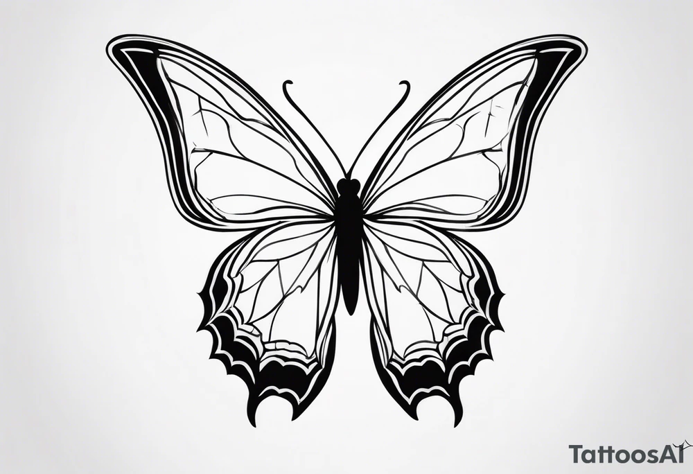 Uma borboleta minimalista tattoo idea