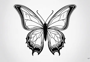 Uma borboleta minimalista tattoo idea